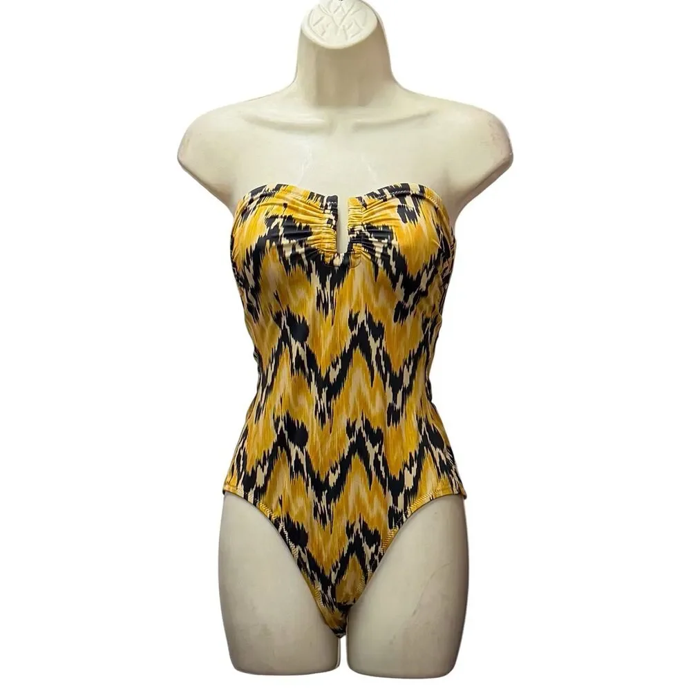 Ulla Johnson Monterey Strapless Maillot One Piece Swimsuit in Solara NWT Size Pe